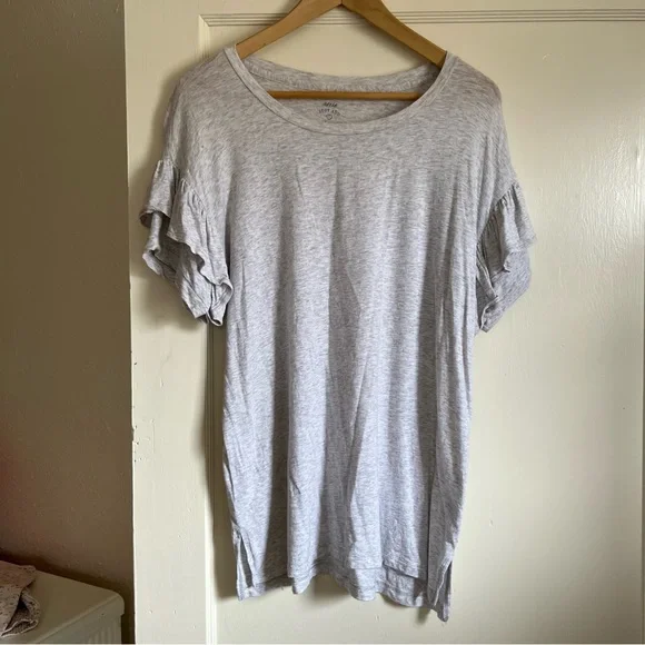 aerie Tops Aerie Just Add Leggings Ruffle Tunic Gray Xs Poshmark